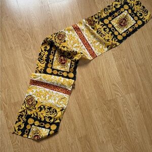 Baroque Style Scarf with Gold and Black Patterns